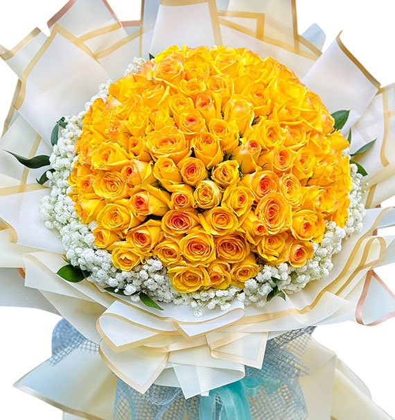 99 Yellow Roses Bouquet For Women’s Day