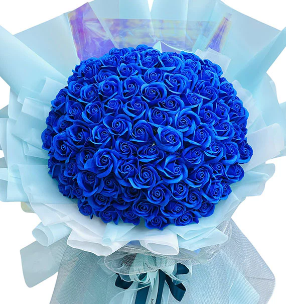 Blue Waxed Roses For VN Women's Day