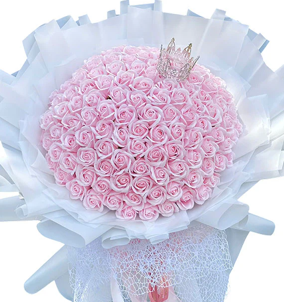 Glamorous Pink Waxed Rose For Mom