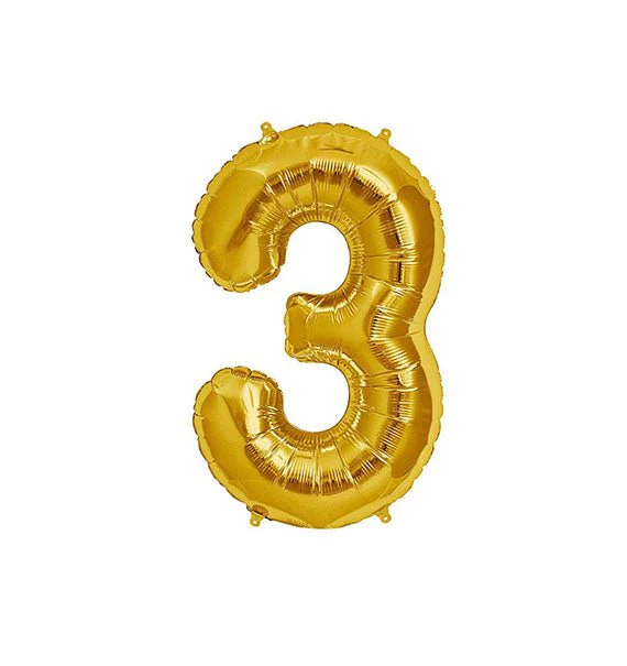 Gold Number Foil Balloons - Image 5