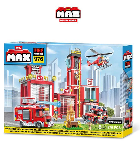 Max Build More Fire Station Building Blocks Toy