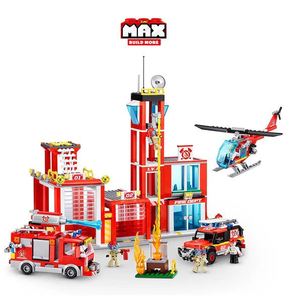 Max Build More Fire Station Building Blocks Toy - Image 2