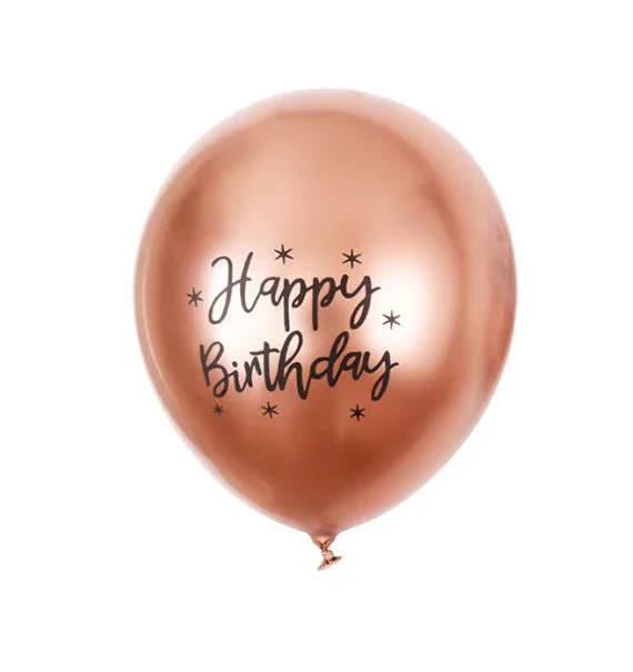 Metallic Happy Birthday Printed Latex Balloon Pack - Image 4