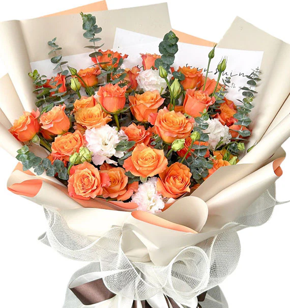 Orange Rose Bouquet For VN Women's Day
