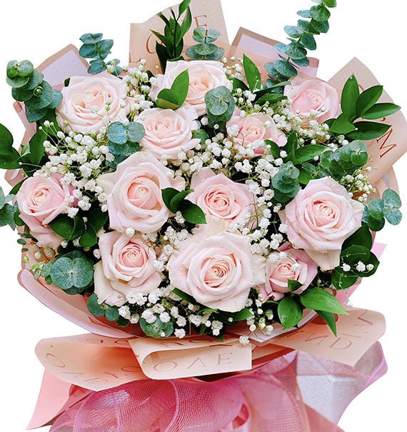 Peach Rose Bouquet For VN Women's Day