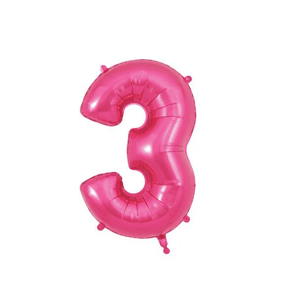 Pink Number Foil Balloons - Image 5