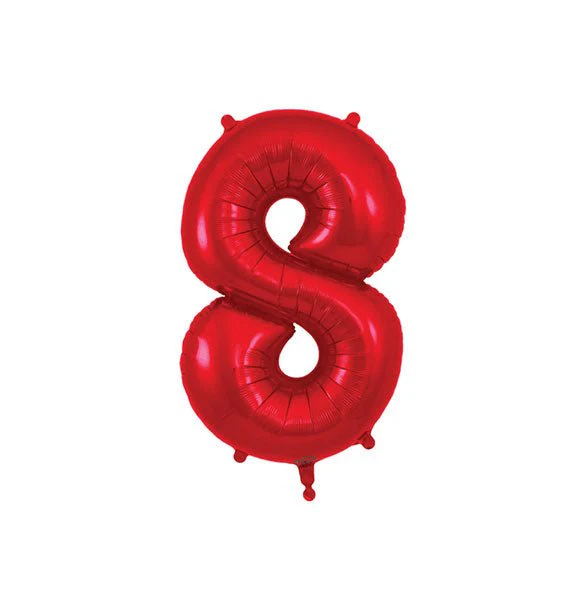 Red Number Foil Balloons - Image 10