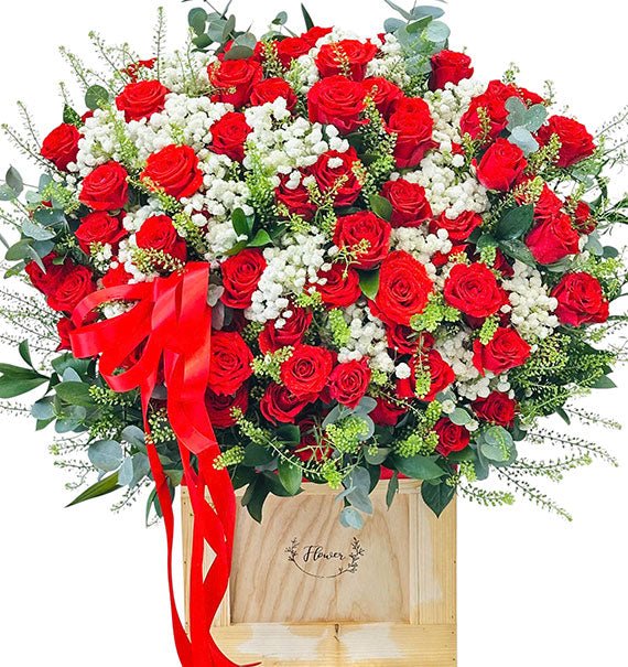 Red Rose Basket For VN Women's Day
