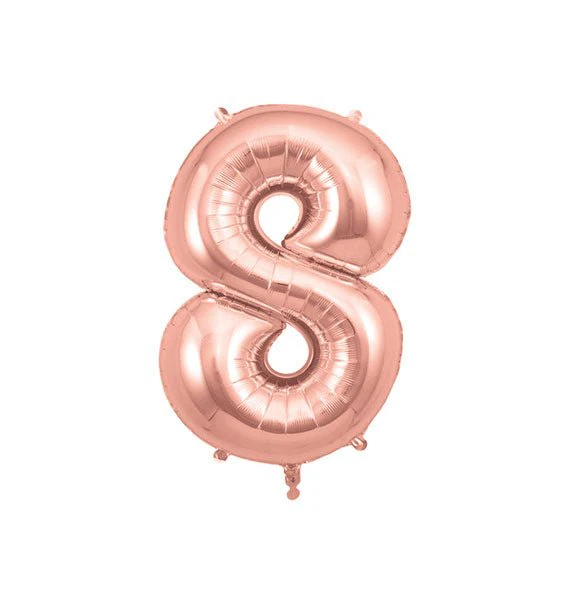 Rose Gold Number Foil Balloons - Image 10