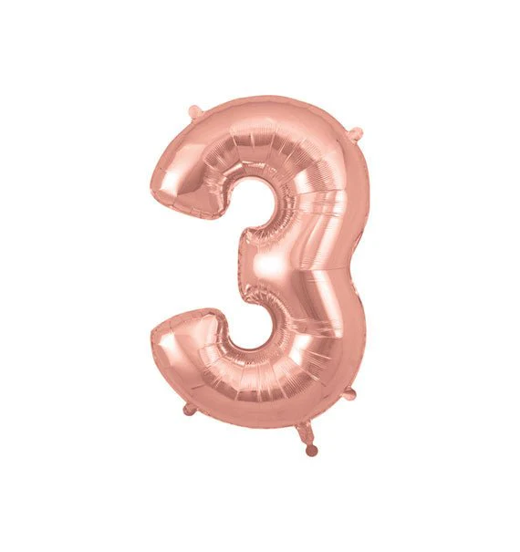 Rose Gold Number Foil Balloons - Image 5