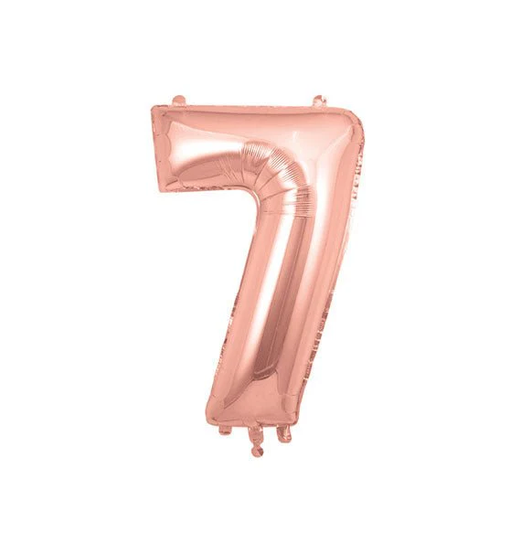 Rose Gold Number Foil Balloons - Image 9