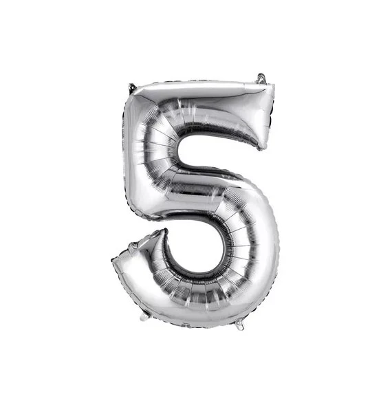Silver Number Foil Balloons - Image 7